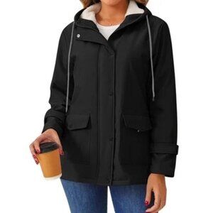 Womens Sherpa Coats Winter Fleece Jackets-Windproof Warm Parkas (DARK BLUE)